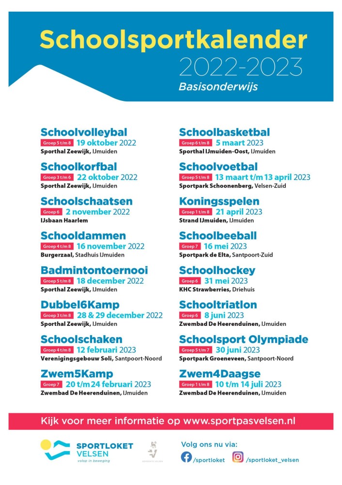 Schoolsportkalender 2022-2023